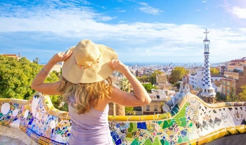 Turista en el Park Güell